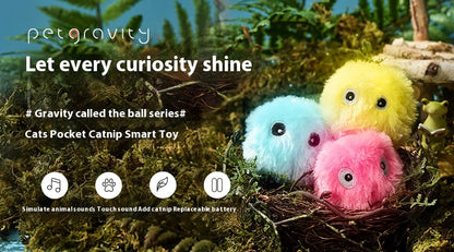 Interactive Ball Smart Cat Toys Plush Electric Catnip Training Toy Kitten Touch Sounding Pet Product Squeak Toy Ball