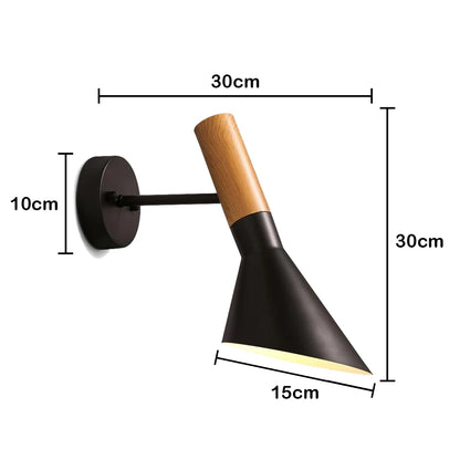 Nordic LED Wall Lamp Wood Creative Lighting Fixture Guest Room Balcony Staircase Sconce Bedroom Bedside Decor Light chandelier