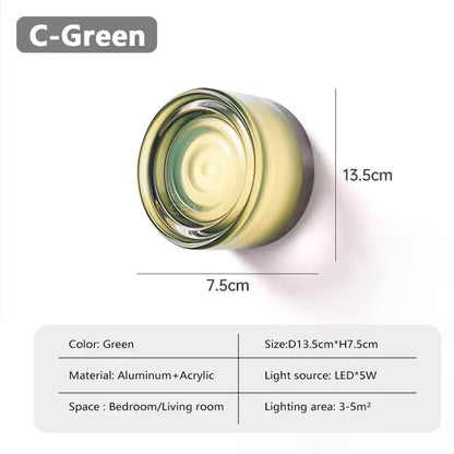 Nordic LED Wall Lamp Designer Small Wall Sconces Bedside Room Decor Light Living Room Hotel Aisle Smoke Grey Lighting Fixture