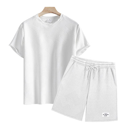 Men's Casual T-shirt+shorts Suit Set Men Male Luxury Tracksuit Outfit Summer Oversized Tracksuit 2 Piece Set Men's Clothing