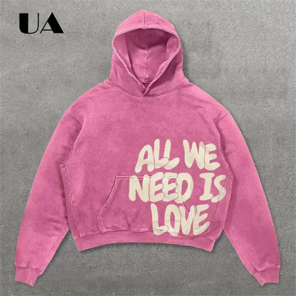 UA All We Need is Love New Hoodies for Men S-4XL Casual Street Wear Spring Autumn New Chic Outfit Hoodies Pullover