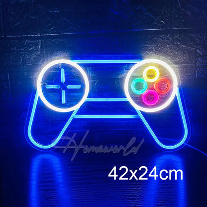 Arcade Neon Sign LED Game Room Handle Neon Light Wall Decor Gamer Teen Shop Internet Cafes USB port Party Birthday Gift