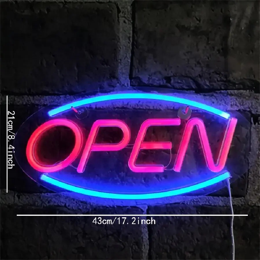 LED Bright Open Neon Sign, Powered by USB with ON/OFF Switch, RGB Open Signs for Business Bar Restaurant Hotel Storefront Window
