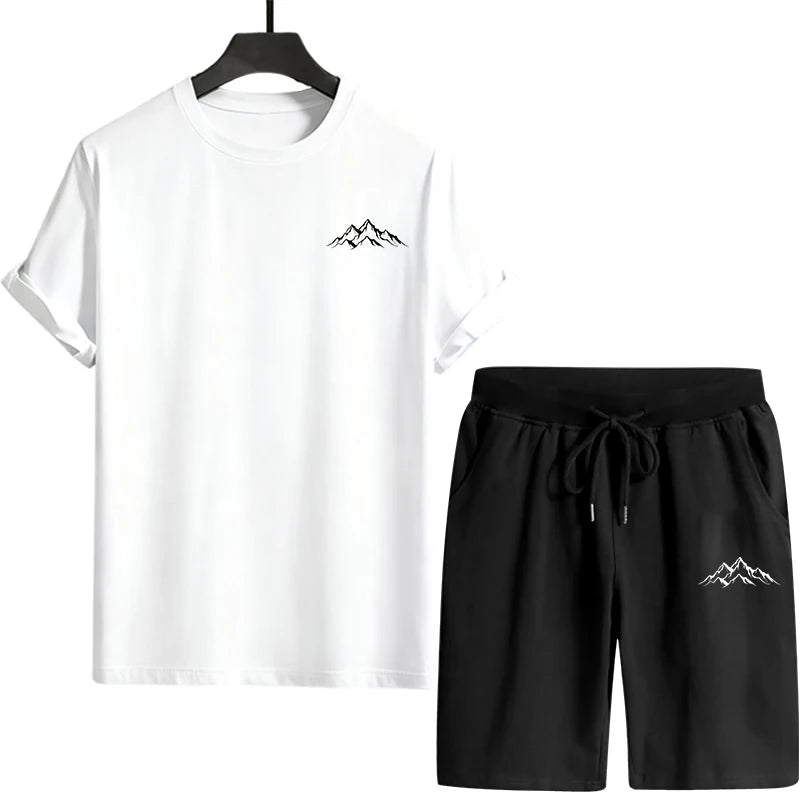 Mens Tracksuit Print Casual Training Clothing Outdoor Fitness Sports Jogging Streetwear 2026 Single Piece T-shirt Shorts Summer