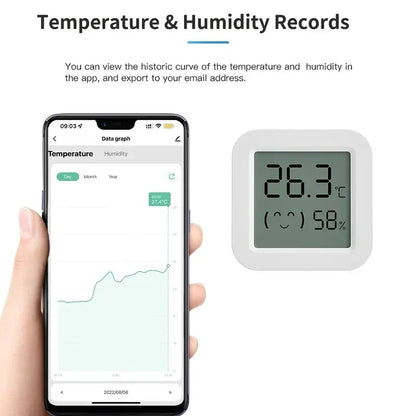 Tuya Zigbee Temperature Humidity Sensor Mini LCD Digital Display SmartLife APP Remote Monitoring Indoor Thermometer Hygrometer