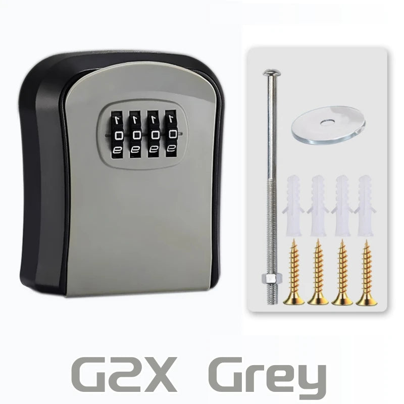 Wall Mount Key Lock Box 4 Digit Password Code Security Lock No Key for Home Office Key Safe Secret Storage Box Organizer