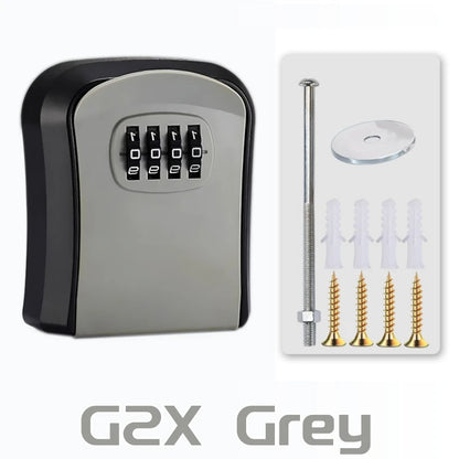 Wall Mount Key Lock Box 4 Digit Password Code Security Lock No Key for Home Office Key Safe Secret Storage Box Organizer