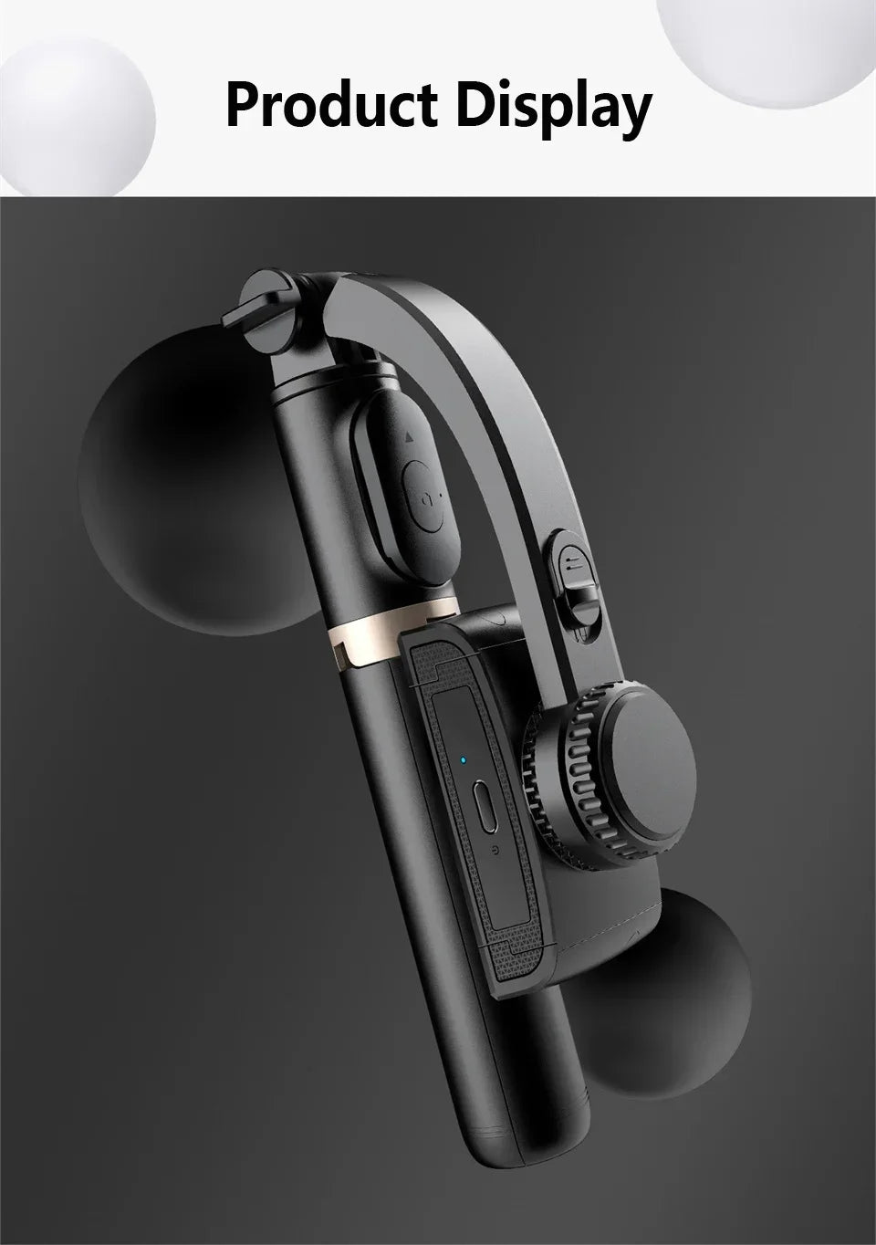 Q08 Gimbal Stabilizer Mobile Phone Video Stabilizer Bluetooth Selfie Stick Tripod for Smartphone Live Vertical Shooting Bracket