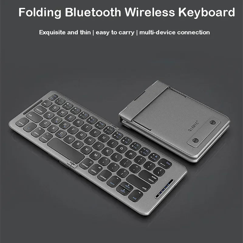 Foldable Bluetooth Keyboard USB Type C for Windows Android IOS for iPad Computer Tablet PC Phones Mice Key Board 3-Device Sync