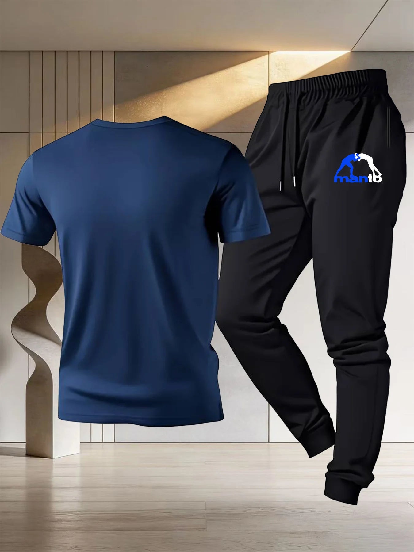 Men's and Women's Wrestling Sportswear Design - Cotton T-Shirt + Thin Pants - Training Fitness Combat and Boxing Clothing