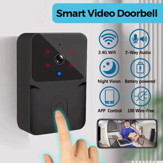 2026 Wireless Smart Video Doorbell, 2.4G WiFi Home Security Camera, 2-way Audio, Night Vision, Battery, Secure Home Monitoring