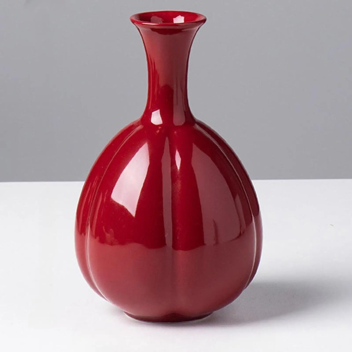 Ceramic Red Vase Modern Rustic Flower Vases Decorative Vases for Dining Room Bookcase Kitchen Home Office Decoration Entrance