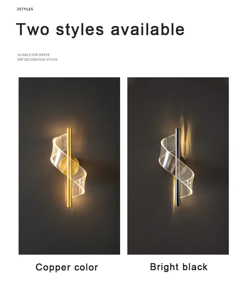 Nordic LED Wall Lamp Indoor Lighting For Bedroom Bedside Parlor Background Wall Light Modern Indoor Decoration Sconces