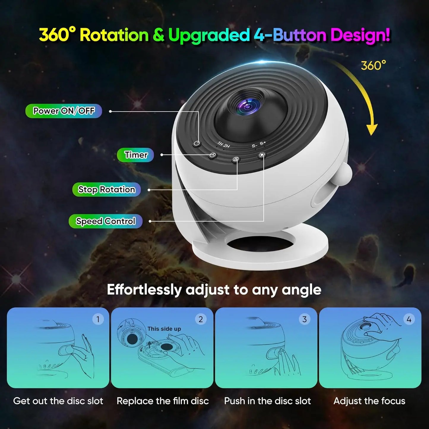 Bedroom Galaxy Projector Pro, Home Planetarium Projector Lamp Star Projector Pro Kids Adult Room Decoration with Timer Bluetooth