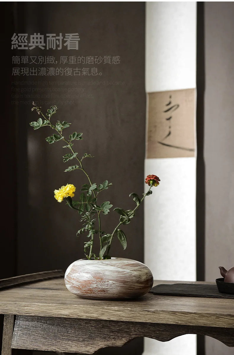 Ceramic Vases, Rough Ceramic Vases, Small Flower Pots, Old-fashioned Floral Arrangements, Table Decorations, Zen Flowers