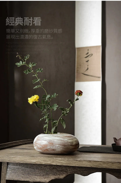 Ceramic Vases, Rough Ceramic Vases, Small Flower Pots, Old-fashioned Floral Arrangements, Table Decorations, Zen Flowers