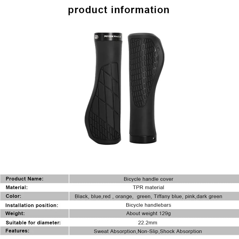 Bicycle Grips Soft Rubber For MTB Mountain Bike Shockproof Anti-Slip Handlebar Cover Lock On Ergonomic Cycling Handle Bar Parts