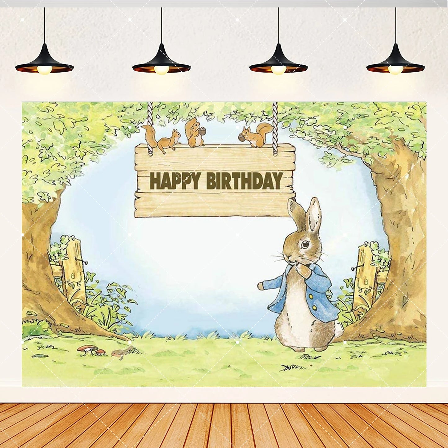 Spring Rabbit Background Kids Birthday Party Baby Shower Decor Rabbit Peter and His Animal Friends Vegetable Garden Photo Props