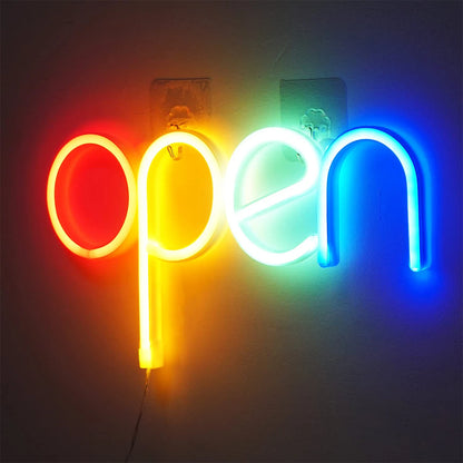 Business Sign Open Neon Sign LED Night Light Hanging Window Shop Cafe Bar Restaurant Decoration Personalized Neon Lamp Gifts