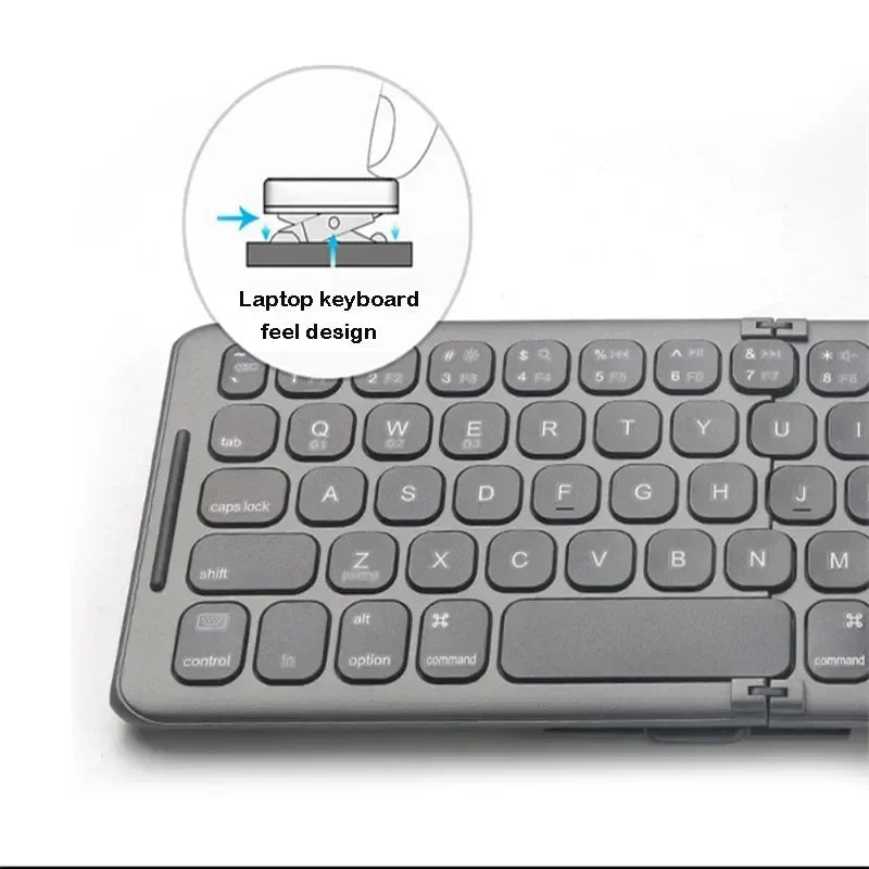 Foldable Bluetooth Keyboard USB Type C for Windows Android IOS for iPad Computer Tablet PC Phones Mice Key Board 3-Device Sync