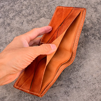 Handmade Leather Wallet for Men Bifold Minimalist Wallet Men Wallets