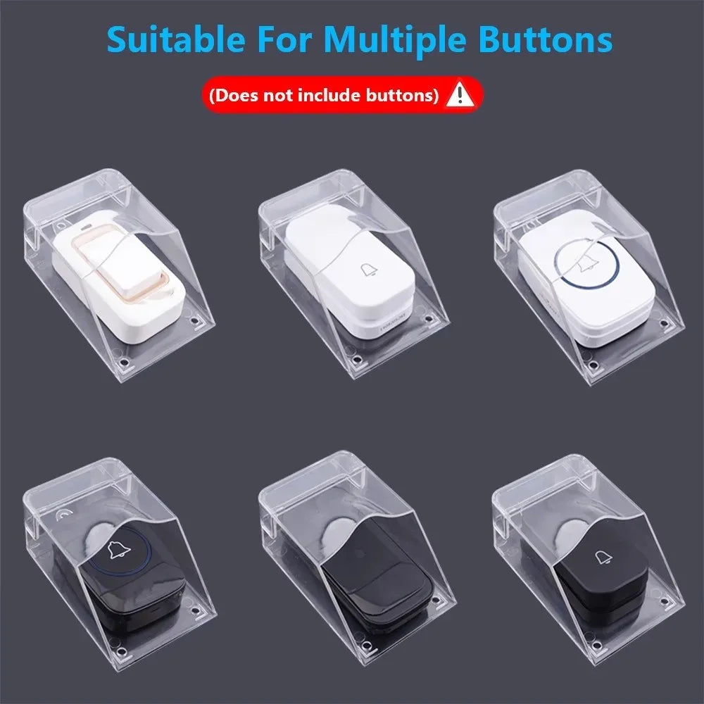 Waterproof Cover For Wireless Doorbell Door Bell Ring Chime Button Transparent Door Bell Protective Cover For Home Doorbell