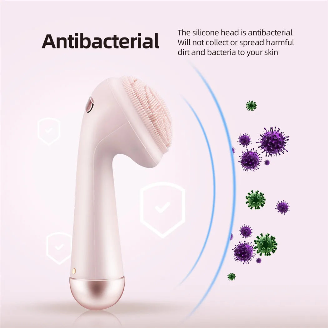 Rechargeable Electric Silicone Facial Cleansing Brush – Waterproof Vibration Massage Tool for Deep Pore Cleansing