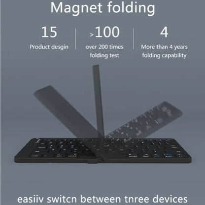 Foldable Bluetooth Keyboard Wireless Folding Keyboard for iPhone ipad Smartphone Mini Rechargeable Travel Keyboard Russia/Korea