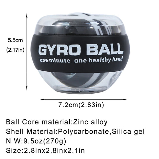 Self-Starting Wrist Gyro Ball Power Trainer Forearm Exerciser - Wrist Strengthening Device for Arm And Finger Muscle Training