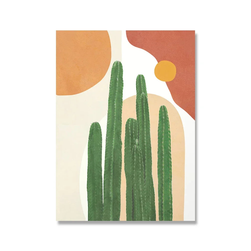 Wall Art Canvas Painting Abstract Boho Girl Book Nordic Posters And Prints Monstera Agave Cactus Wall Pictures For Living Room