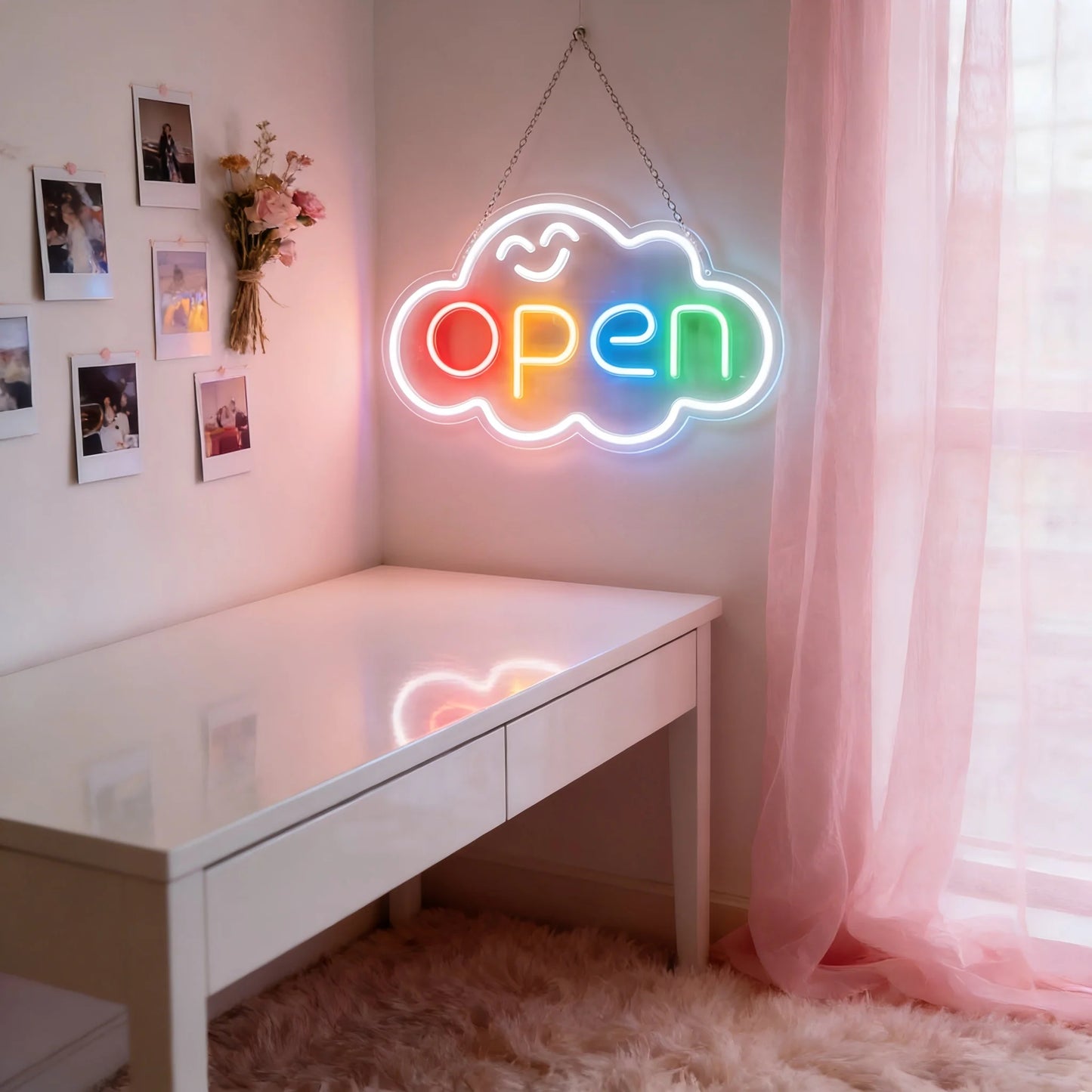LED Open Neon Sign  USB Bright Neon Light Sign for Business Switch Cloud Stores Restaurants Offices Shops Storefronts Decor Gift