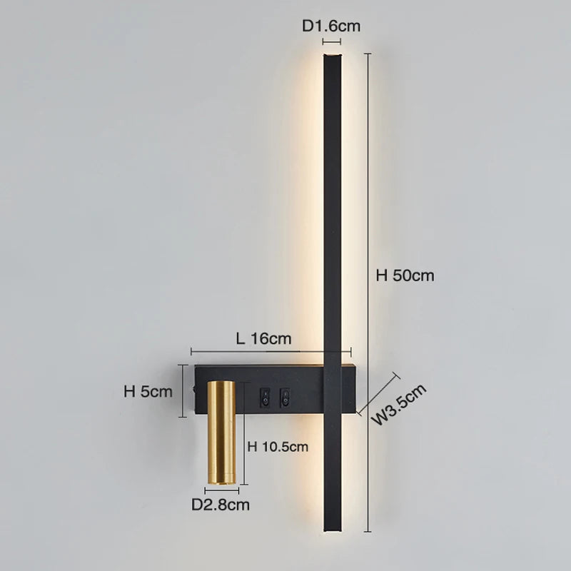 Nordic Led Wall Lamp Interior Lighting Fixture for Home Tv Bedside Living Room Corridor Decoration Modern Wall Light Sconces