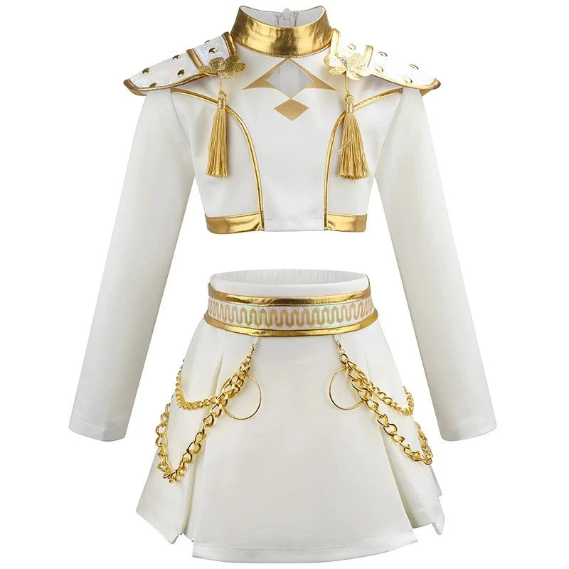 4-12 Years K-POP Rumi Cosplay Girls Clothing Sets Mira 3Pcs Girls Suits Halloween Zoey Birthday Party Costume New Kids Clothes