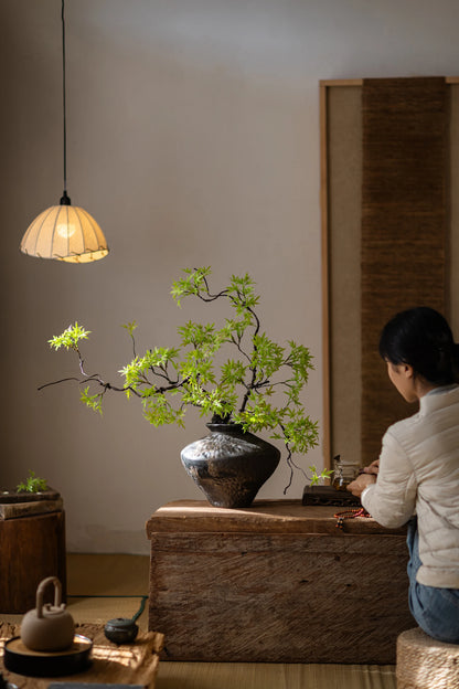 Artificial Green Plants To Welcome Guests Pine Maple Leaves Fake Flower New Chinese Style Simulated  Bonsai Flower Decorations