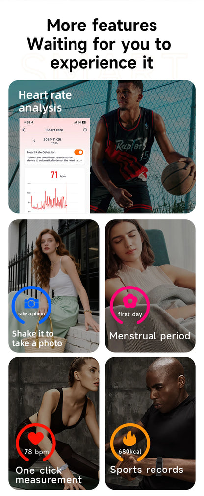 2026 Fitness Tracker Smart Bracelet Pedometer No Screen Breathable Sport Wristband Call Reminder Heart Rate Monitor Smartwatch