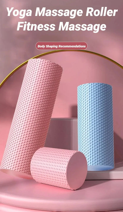 Hexagonal Yoga Roller: Round EVA Foam Cylinder for Pilates & Enhanced Home Workouts (Diameter 9.5cm, Length 29.7cm)