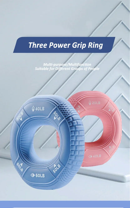 Silicone Adjustable 20-90LB Hand Grip Arm Strength Exercise Gripping Ring Fitness Gym Finger Forearm Trainer Carpal Expander