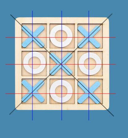 Montessori XO Chess Jigsaw Puzzle 3D Geometric Shapes Board Games For Kids Children Educational Wooden Toys