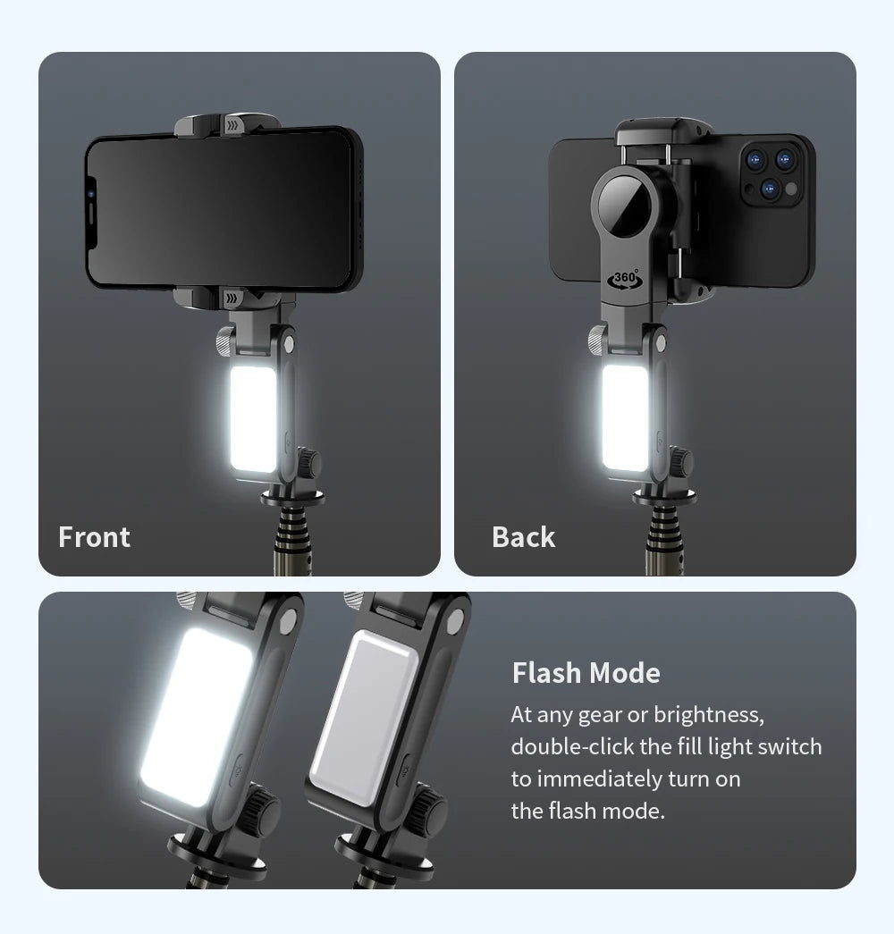 Desktop Gimbal Stabilizer 360° Rotation Smart Track Mode Selfie Stick with Remote Control for iPhone Cell Phone Smartphone