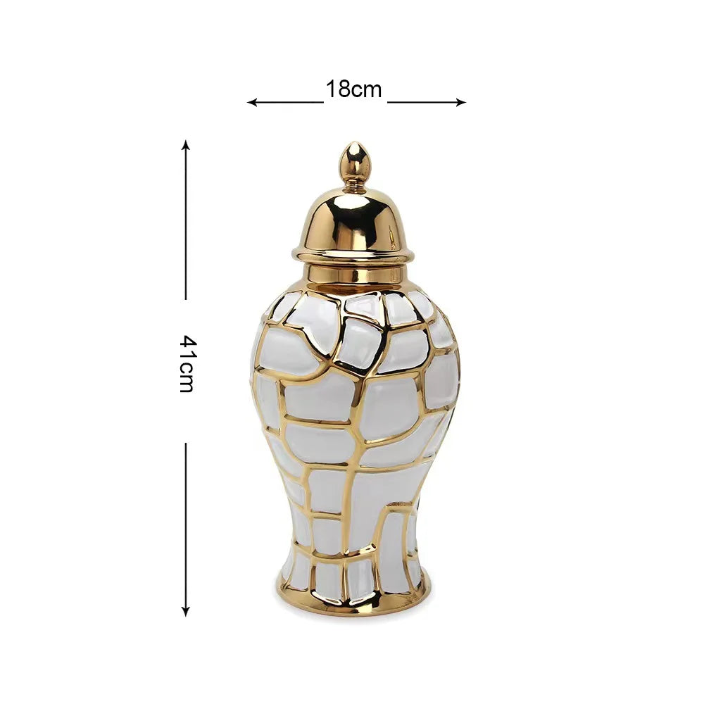 home decor vases Ceramic electroplated general jar Nordic flower vase handicraft decoration foyer soft decoration storage jars