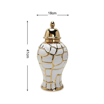 home decor vases Ceramic electroplated general jar Nordic flower vase handicraft decoration foyer soft decoration storage jars