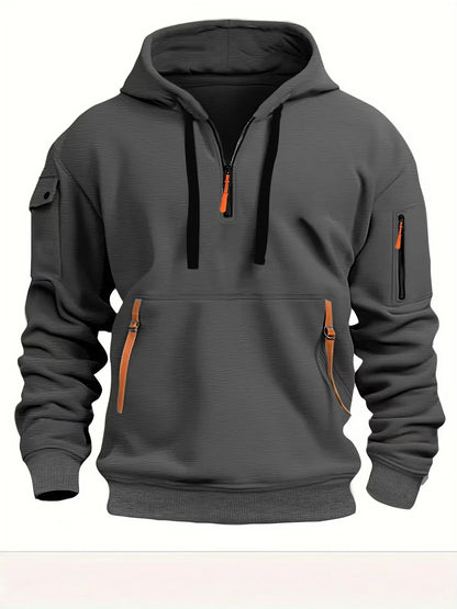 Men's Hoodies Aesthetic Fashion Multi-pocket Zipper Brand Streetwear Plus Size Loose Pullover Clothing Men Sweatshirts 2024 New