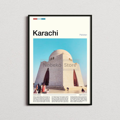 Canvas Painting Wall Art Pictures Asia Pakistan Travel Posters Lahore Karachi City Landscape Prints Home Room Modern Decor Gift