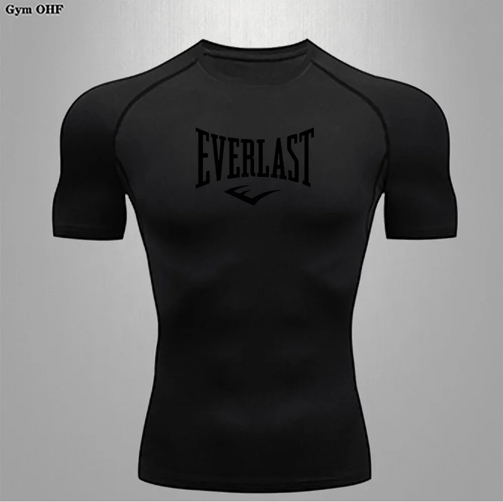 Men's slim fit T-shirt with heat dissipation tight fitting skin friendly sports compression fitness T-shirt quick drying top