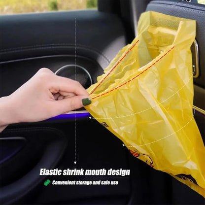 15pcs/pack Adhesive Car Trash Bag Disposable Car Interior Hanging Multi-Functional Clean Bag Small Plastic Bag Car Garbage Bin