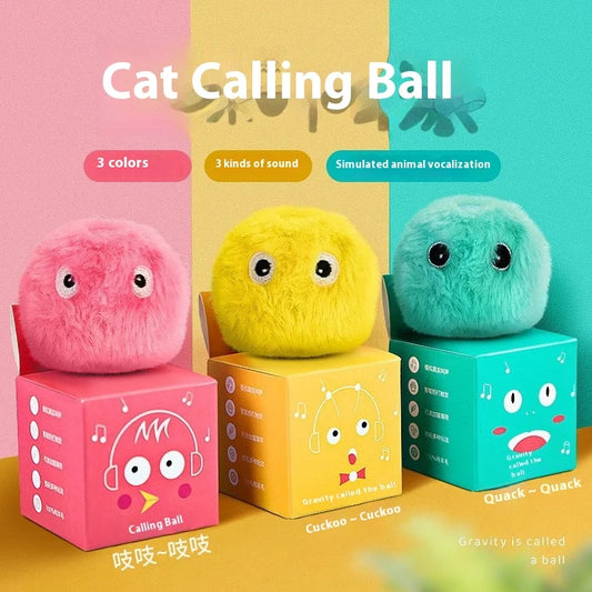 Interactive Ball Smart Cat Toys Plush Electric Catnip Training Toy Kitten Touch Sounding Pet Product Squeak Toy Ball