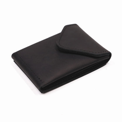 Genuine Leather Wallet For Men Male Real Cowhide Short Slim Minimalist Men's Cash Wallet Credit Card Holder With Flap Closure