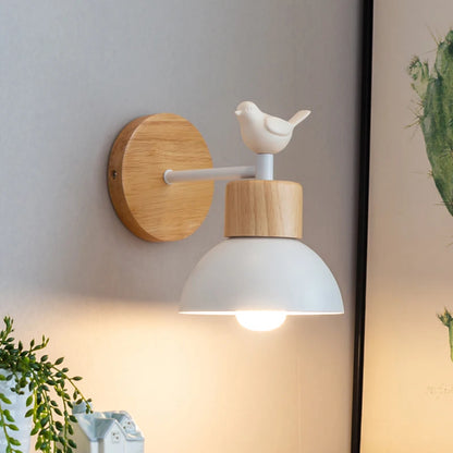 Nordic LED Wall Lamp Wood Creative Lighting Fixture Guest Room Balcony Staircase Sconce Bedroom Bedside Decor Light with bulb