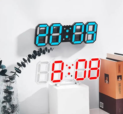 3D LED Digital Wall Clock RGB Modern Design Living Room Decor Date/Temperature Table Alarm Nightlight Brightness Desktop Clocks