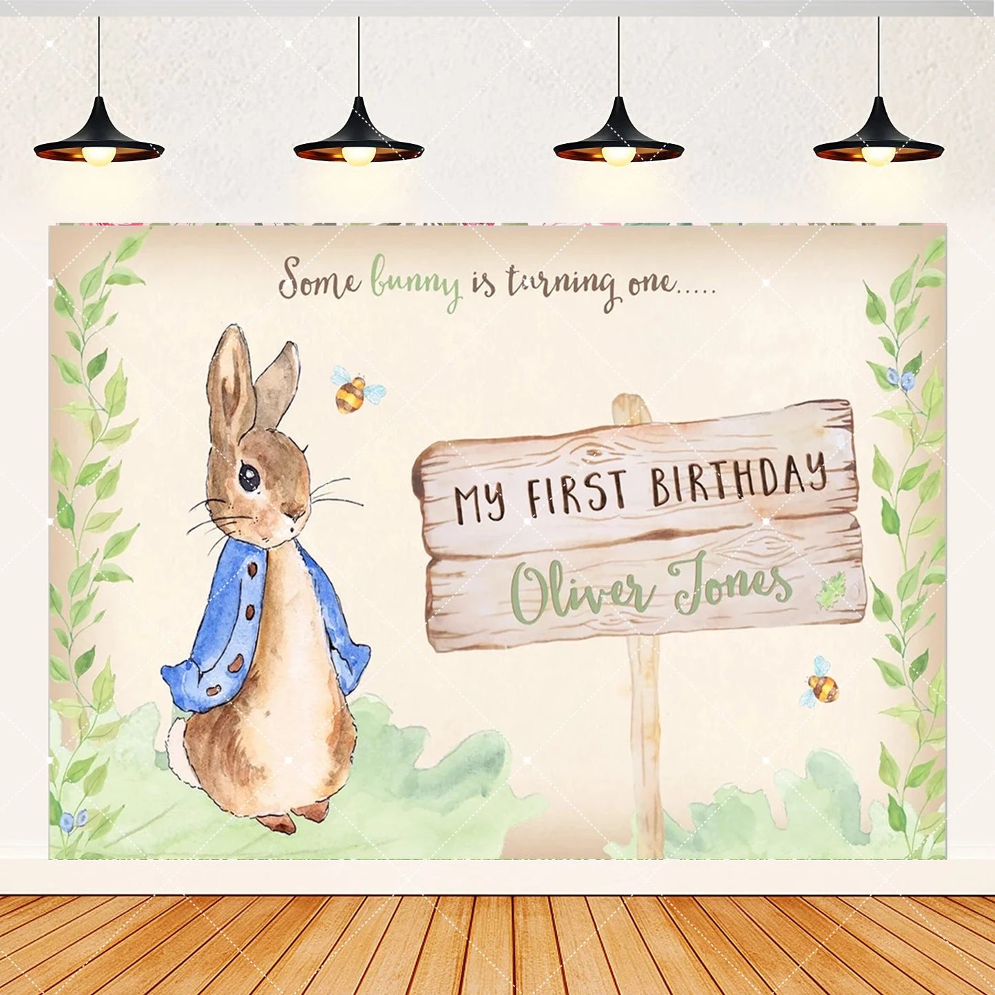 Spring Rabbit Background Kids Birthday Party Baby Shower Decor Rabbit Peter and His Animal Friends Vegetable Garden Photo Props